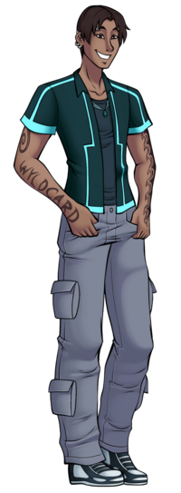 Dennis is the first human character I created for Battle Kreaturez, way back in 1999. He's changed a lot over the years, but his knowledge about Kreatures and his empathetic nature towards them have remained his definitive traits. I've always considered him the "default" protagonist, though Battle Kreaturez has become more of an ensemble series since then.