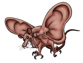 Mardax was initially inspired by a now-obsolete hypothesis that pterosaurs were flying marsupials rather than flying reptiles. Some of those old restorations made their wings resemble giant ears, so I added in some traits from those naked lab mice with ears fused to their backs to give it just a dash of body horror.