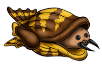 A really old Kreature concept I came up with when I was 13 that I never even used in any comics. Its design is a combination of a scallop and a coneshell with the siphons from a cephalopod.