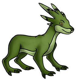 Kastak is based on a Mesohippus, an intermediate proto-horse with three toes. I gave it the face of a goat and the frill of a Styracosaurus for flavour.