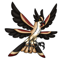 Rahawk is loosely based on Ra, an Egyptian Sun God who took the form of a hawk. I mixed in traits from swallows, owls and dragonflies to make it more than just a cartoon bird. It's difficult to make avian monsters stand out and still read as birds and not weird feathery aliens.