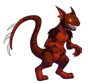 I created Foddox to fill the role of a basic, generic "cannon fodder" Kreature. To this end, its design is a composite of a goblin and a lizard man - two of the fantasy genre's tried and true generic enemy types. Since then, Foddox has prettymuch become the quintessential Kreature in my mind. Average in every way, the standard against which all other Kreatures are measured.